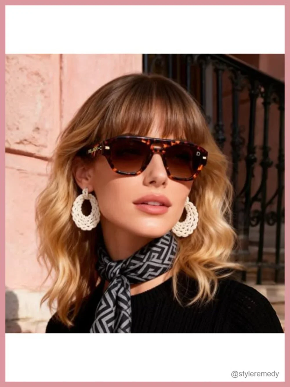 Polarized Aviator Sunglasses Oversized Acetate Square Designer UV Protection